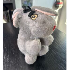 Vintage Stuffed Animal Doll- Eeyore- gray some missing hair, wear overall